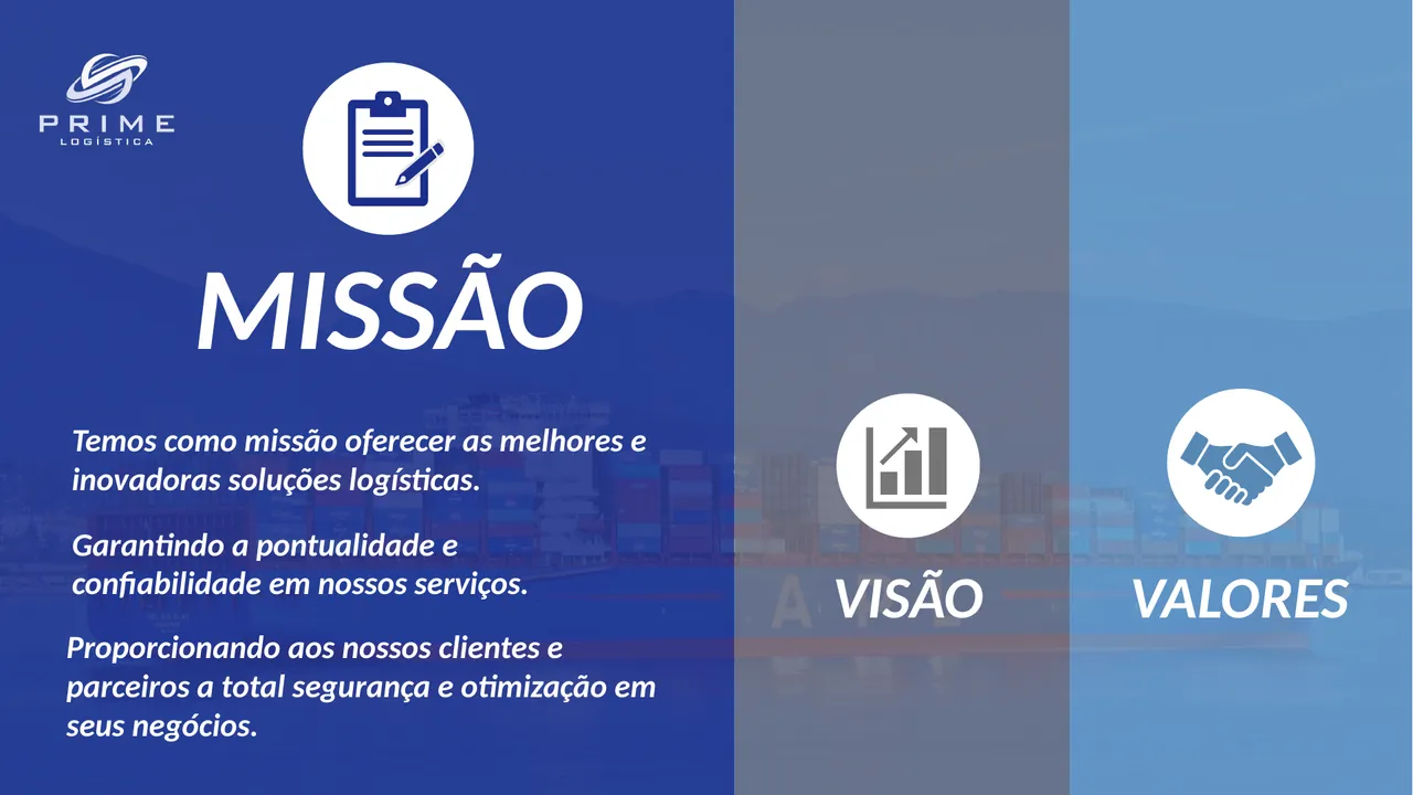 Apresentação internacional Prime Logística - Missão