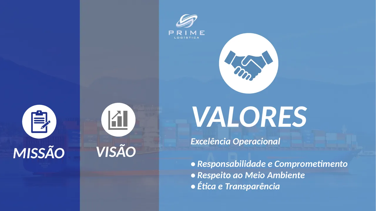 Apresentação internacional Prime Logística - Valores